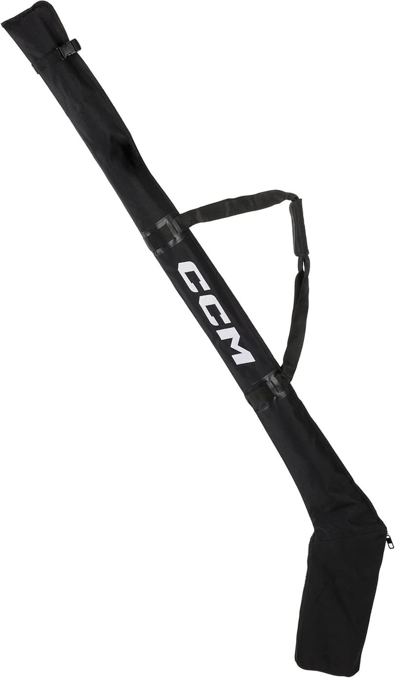 CCM Hockey Stick Bag, Polyester, Can Fit up to 4 Senior Sticks, Padded Shoulder Strap, Adjustable Buckle Strap, Black - Image 1